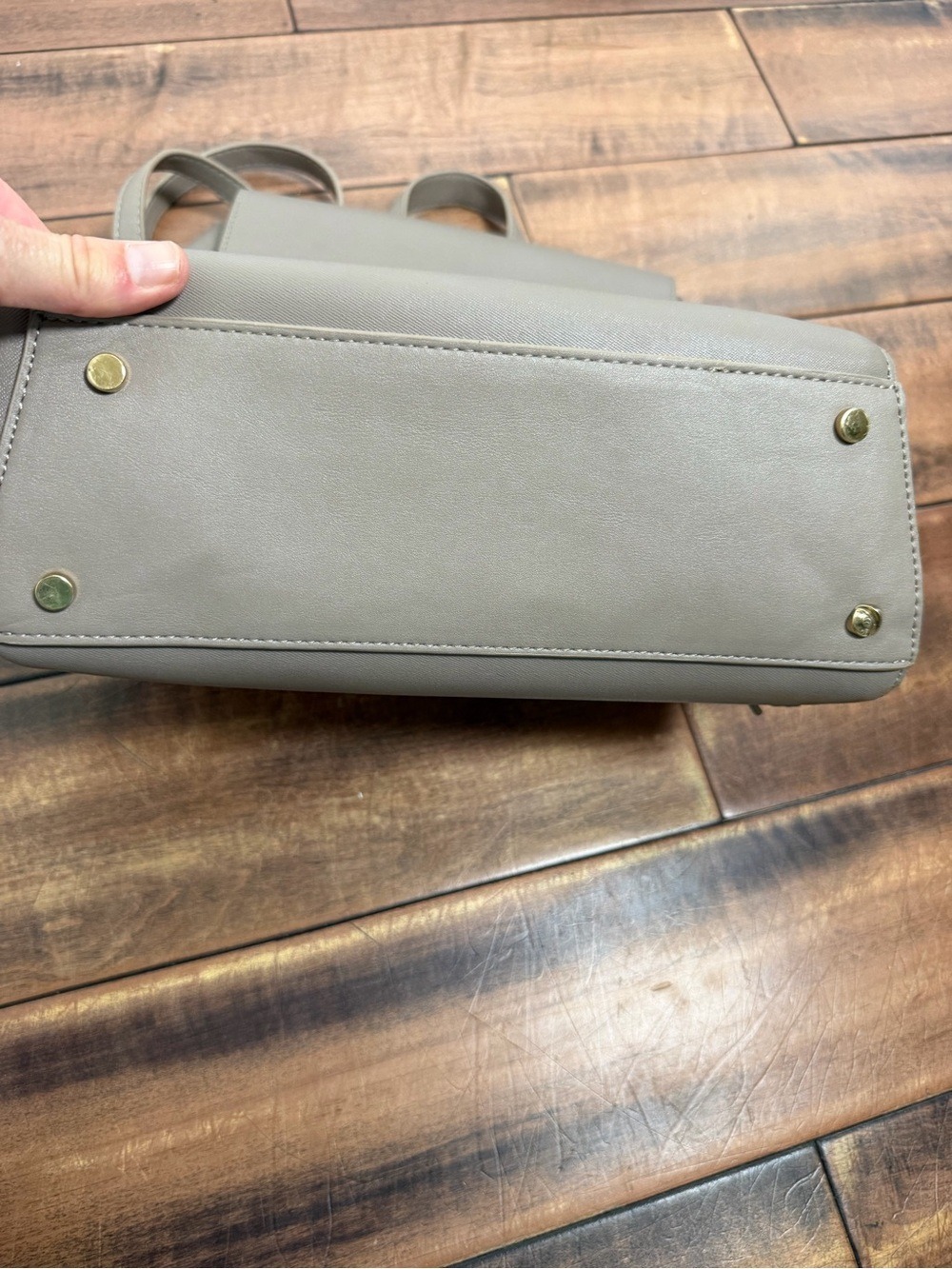 Madison West Taupe Minimalist Backpack - Picture 7 of 11
